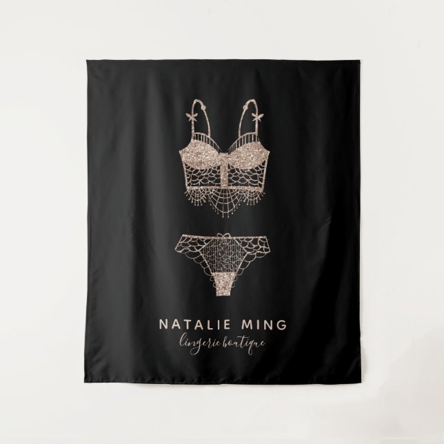 Tenture Logo de la Boutique rose Gold Lingerie (Devant)