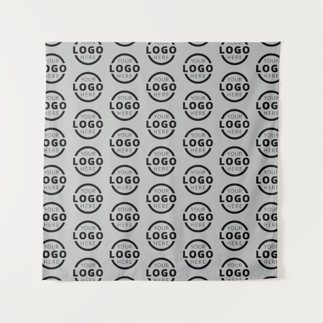 Tenture Logo de l'entreprise Toile de fond grise pour visi (Devant)