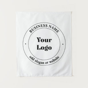 Tenture Logo d'entreprise et texte promotionnel Blanc