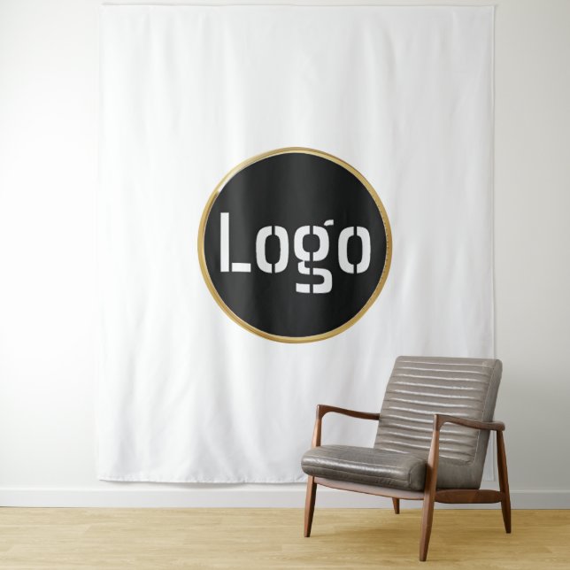 Tenture Logo d'entreprise | Fond photo blanc professionnel (En situation)