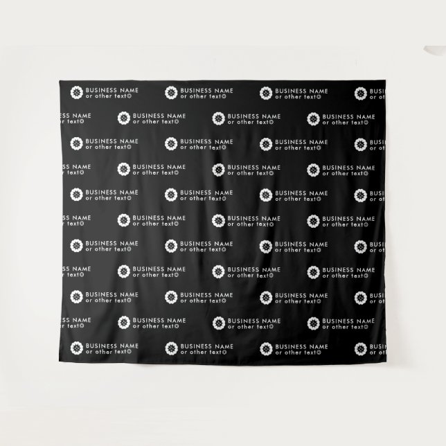 Tenture Logo d'entreprise ou icône +Nom Société fond noir (Devant (Horizontal))