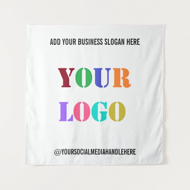 Tenture Logo d'entreprise personnalisé Nom de média social (Devant)