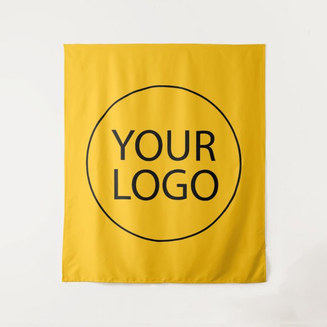 Tenture Logo d'entreprise personnalisé professionnel Jaune (Devant)