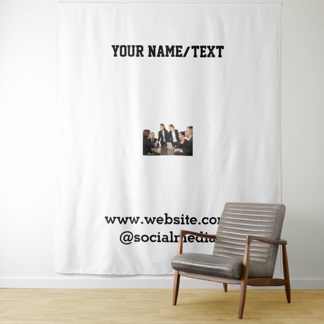Tenture Logo personnalisé simple et élégant ici société t (En situation)