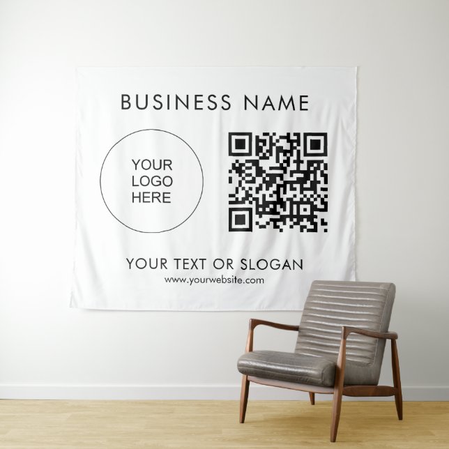 Tenture Logo Texte QR Code Événement Séminaire Partie Cont (En situation (horizontale))