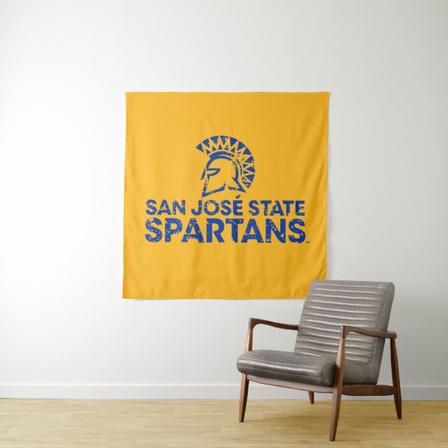 Tenture Logo Wordmark de Spartans d'état de San Jose (En situation)