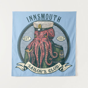 Tenture L'Ombre sur la voile de Lovecraft Innsmouth