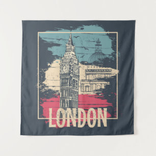Tenture Londres Big Ben : Poster de typographie