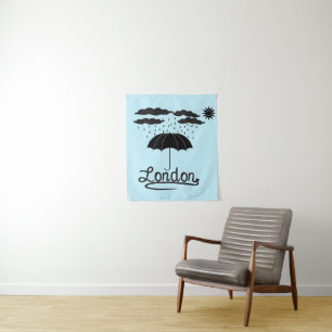 Tenture Londres   sous un parapluie