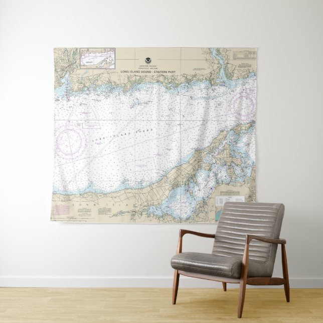 Tenture Long Island Sound Partie Est Carte Nautique (En situation (horizontale))