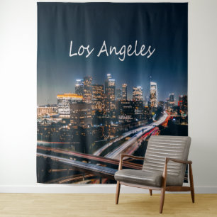 Tenture Los Angeles California City Skyline la nuit