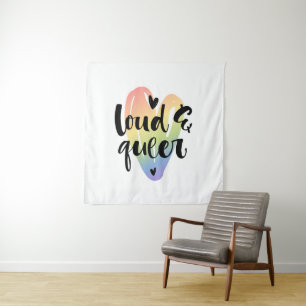 Tenture Loud et Queer  Coeur aquarelle