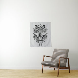 Tenture Loup tribal indien
