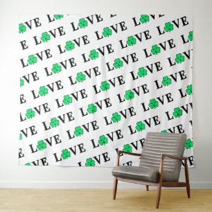 Tenture LOVE Clover Shamrock Irlande Irlande Élégant irlan
