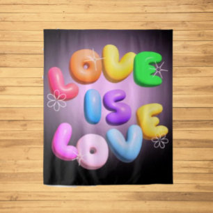 Tenture Love Is Love 3D Rainbow Pride Tapestry