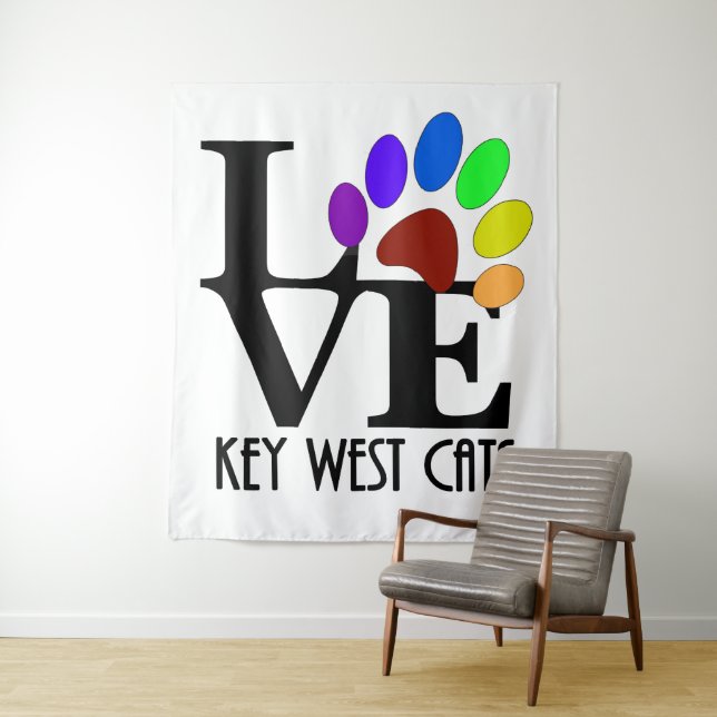 Tenture LOVE Key West Cats (En situation)