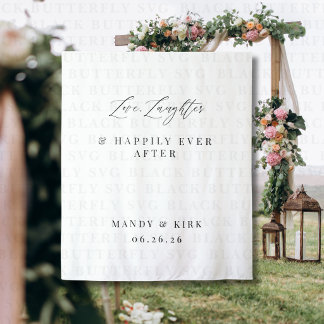 Tenture Love Laughter & Happily Ever After Wedding Banner