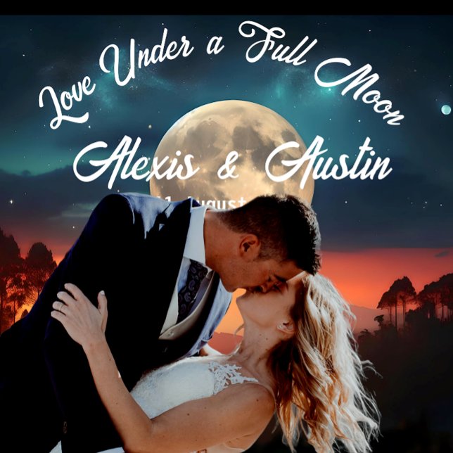 Tenture Love Under a Pleine lune Mariage Backdrop (Créateur téléchargé)