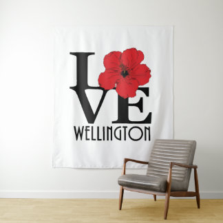 Tenture LOVE Wellington Red Hibiscus