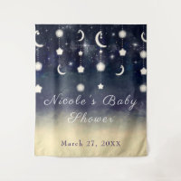 Lueur d'étoile de lune Baby Shower aquarelle céles