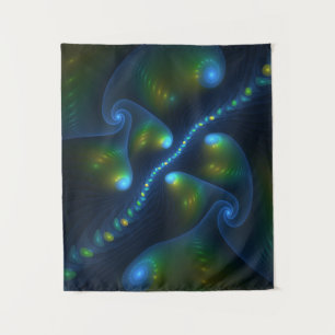 Tenture Lumières de l'Imaginaire Abstrait Bleu Vert Jaune 