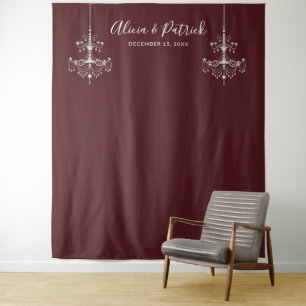 Tenture Lustres Noir et Blanc Mariage Photo Toile de Fond
