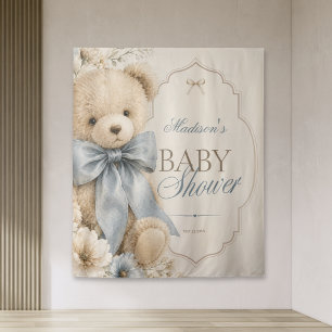 Tenture Luxueux ours en peluche noeud papillon bleu Baby S