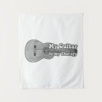 Ma guitare est ma thérapie. guitare noire et blanc