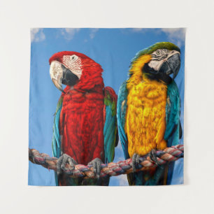 Tenture Macaw bleu et jaune et macaw Scarlet