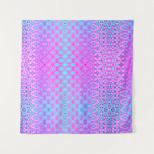 Tenture Magenta, bleu ciel et géométrique marine