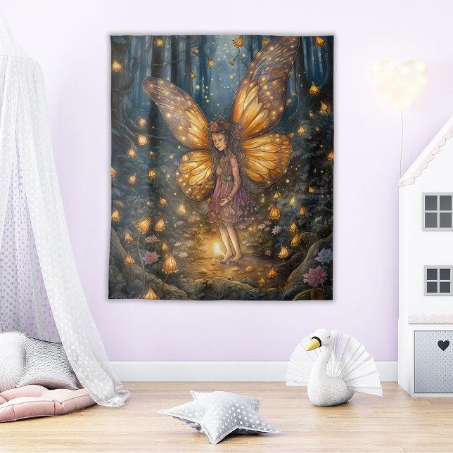 Tenture Magic Fairy Art Enfants ou Nursery Room Wall (Magical Fairy Art Kids or Nursery Room Wall Tapestry
)