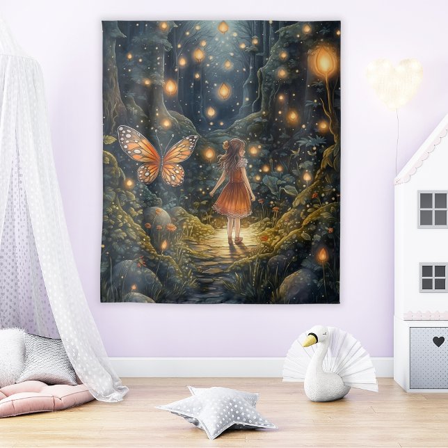 Tenture Magic Fairy Art Enfants ou Nursery Room Wall (Magical Fairy Art Kids or Nursery Room Wall Tapestry
)