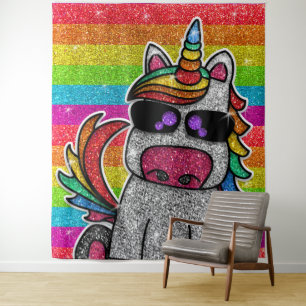 Tenture Magique Rainbow Unicorn Parties scintillant Whimsi