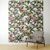 Magnolia en floraison et tireur
