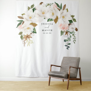 Tenture Magnolia Toile de Fond Coton Photobooth