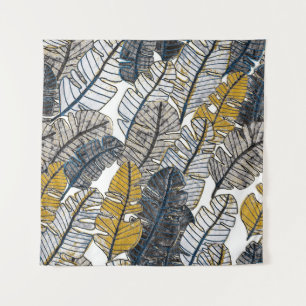 Tenture Main tirée : Feuilles tropicaux