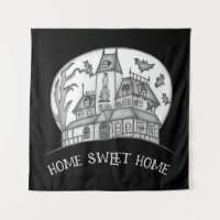 Maison hantée et chauves-souris Halloween