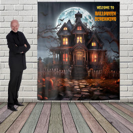 Tenture Maison Hantée Halloween grande toile de fond