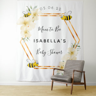 Tenture Maman abeille fleurs dieu géométrique Baby Shower