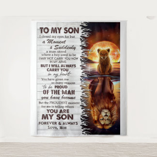 Tenture Maman Lionne À Mon Fils J'Ai Fermé Les Yeux