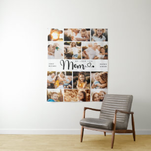 Tenture  Maman We Lots Hearts Modern Photo Collage