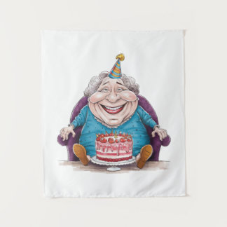 Tenture Mamie drôle Gâteau énorme & Cadeau en espèces