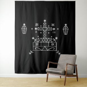 Tenture Manche blanc du baron Samedi sur Noir