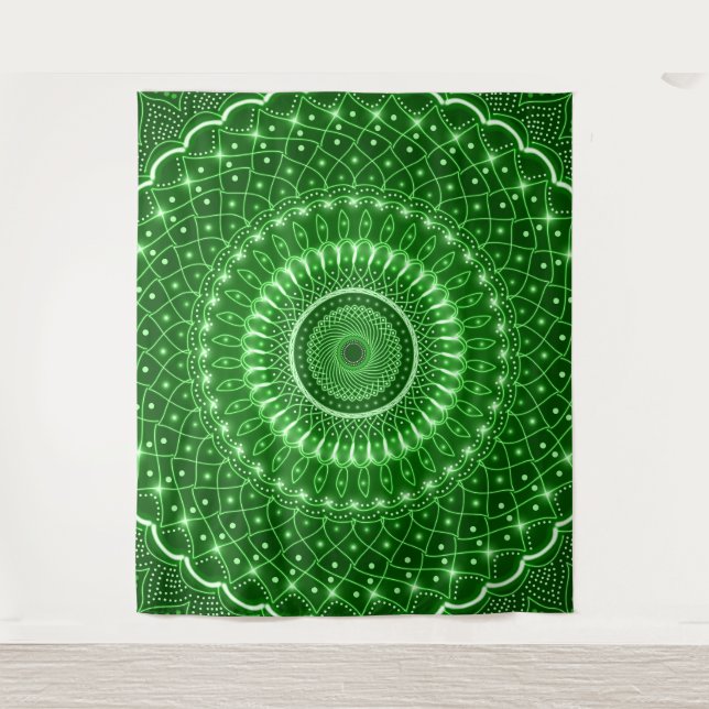 Tenture Mandala boho de guérison moderne spirituelle indie (Devant)