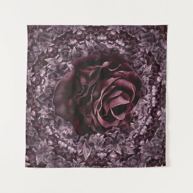 Tenture Mandala de rose  (Devant)