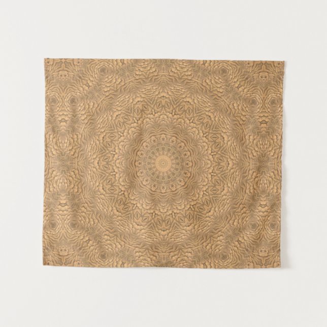 Tenture Mandala d'or. "Sable doré". (Devant (Horizontal))