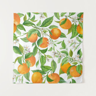 Tenture Mandarin : Motif coloré tropical