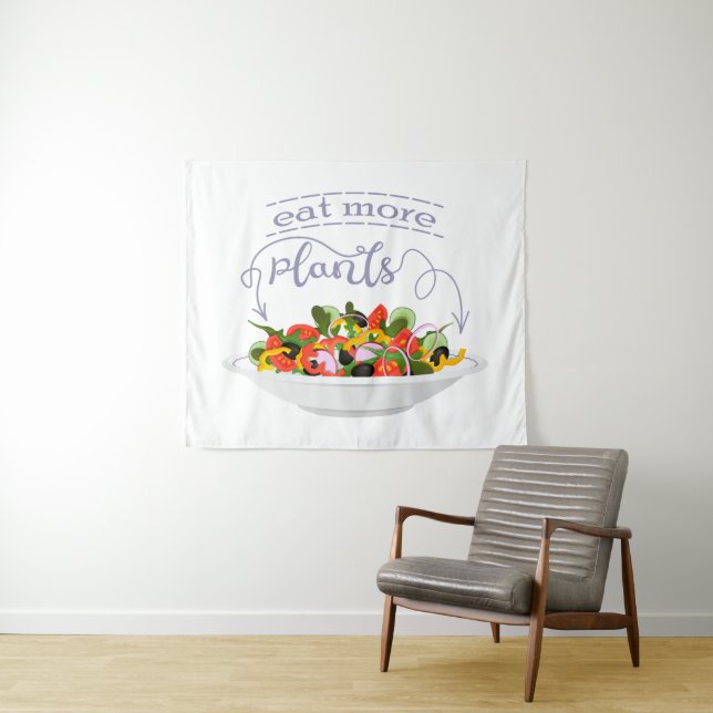 Tenture Mangez plus de plantes frais motivation salade let (En situation (horizontale))