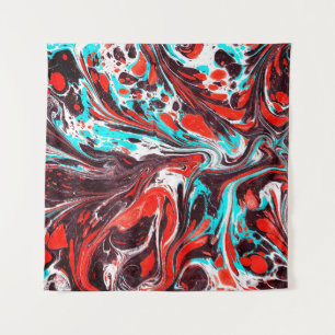 Tenture marbre ebru coloré acrylique versant motif dos