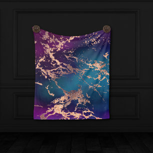 Tenture Marbre Luxe Humeur Violet foncé et Or rose sarce